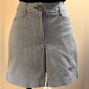 Lands End navy/white gingham shorts. Size 2